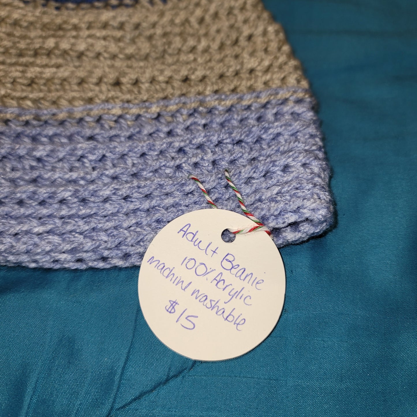 Small Adult Blue & Gray Beanie