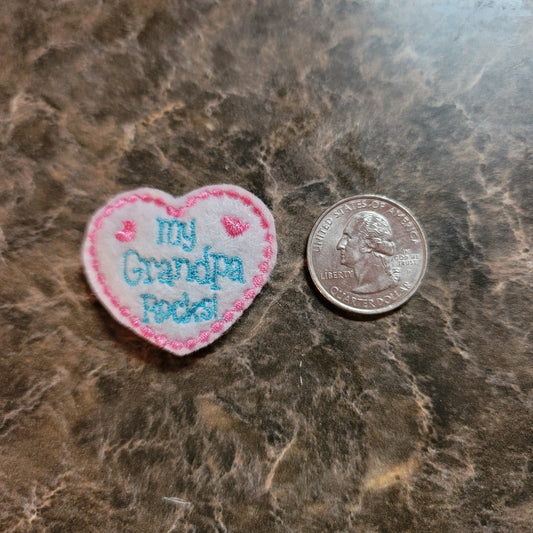 My Grandma Rocks Heart Feltie Snap Clip