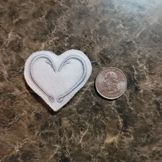 Fishing Hooks Heart Feltie Snap Clip