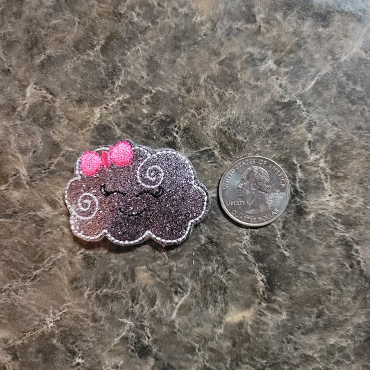 Sparkly Gray Cloud Snap Clip