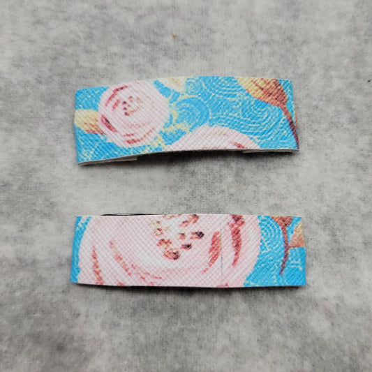 Blue Floral Snap Clip