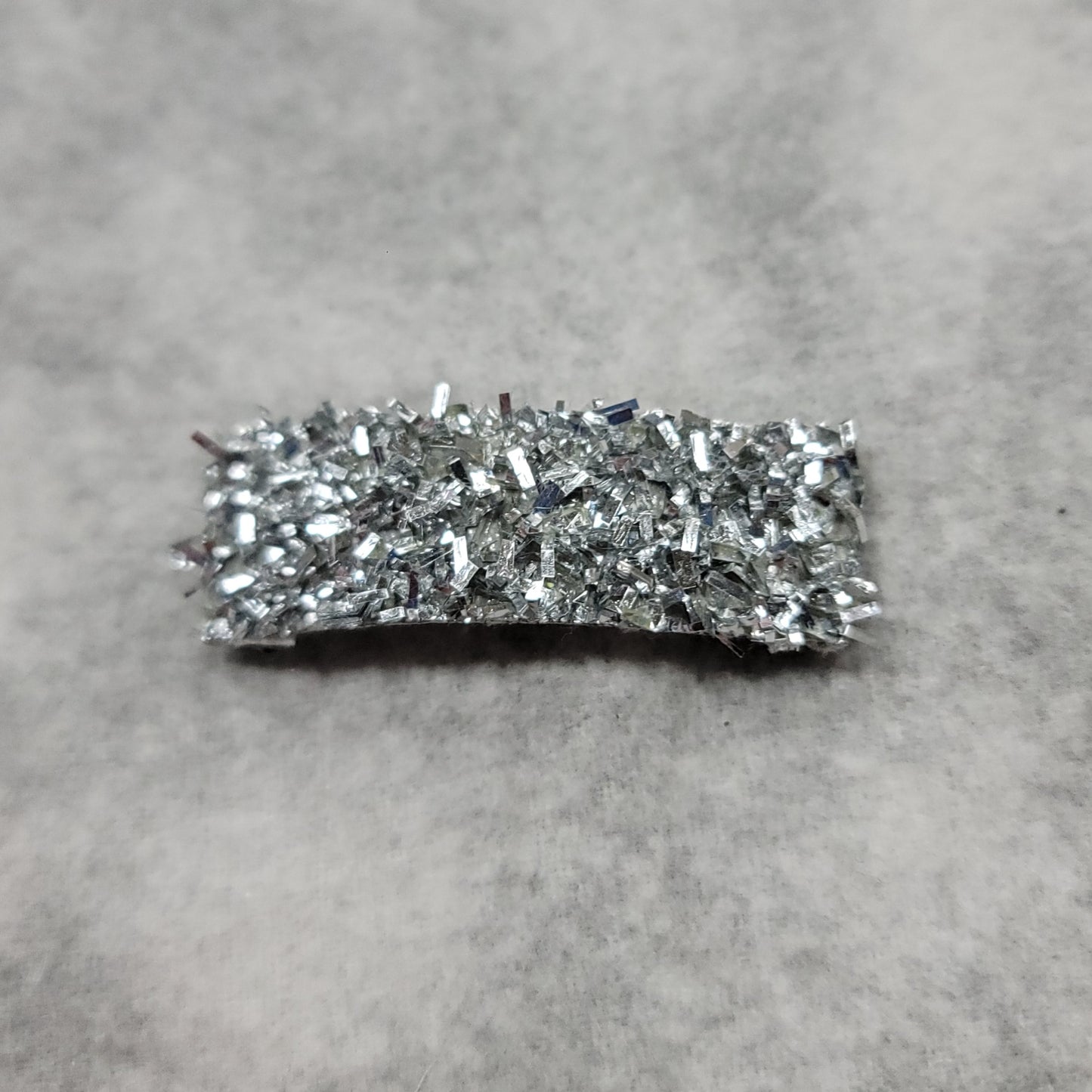 Silver Glitter Snap Clip