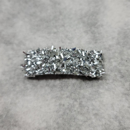 Silver Glitter Snap Clip