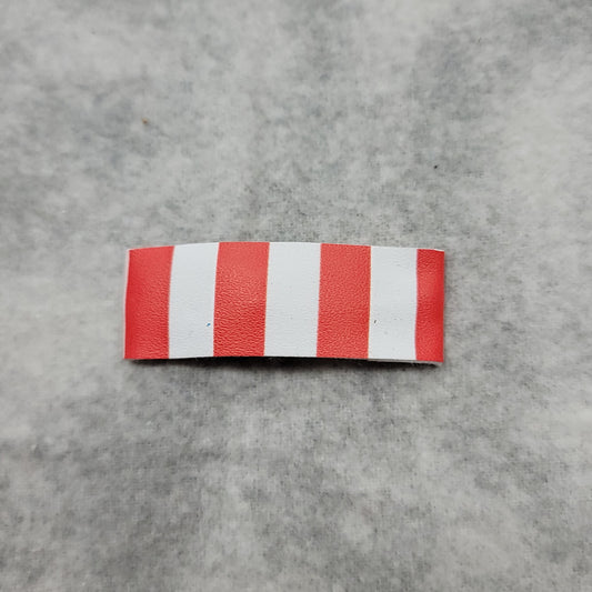 Red & White Chunky Stripe Snap Clip