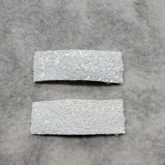 White Glitter Snap Clip
