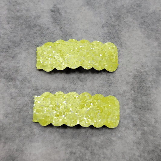 Yellow Glitter Snap Clip