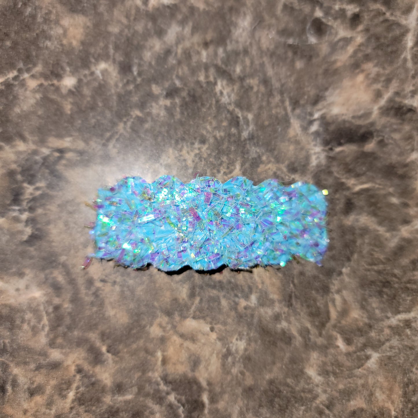Blue Tinsel Snap Clip