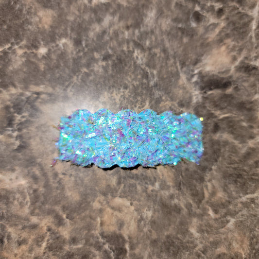 Blue Tinsel Snap Clip