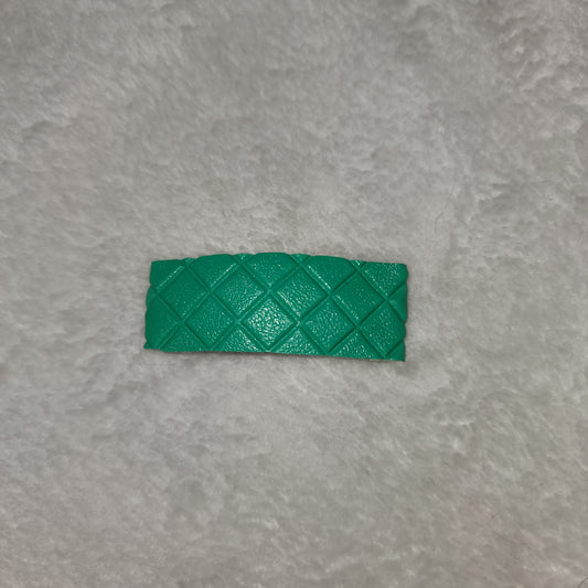 Green Faux Leather Snap Clip