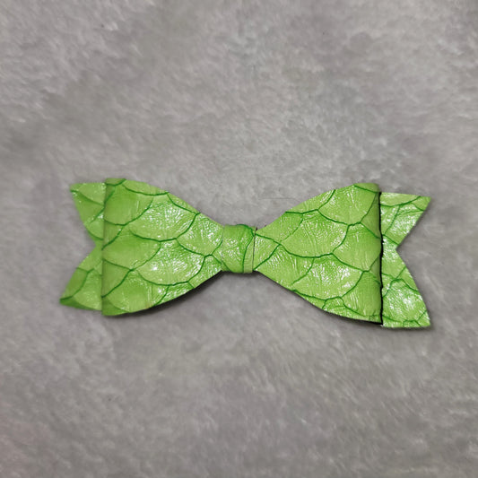 Lime Green Scales Small Bow