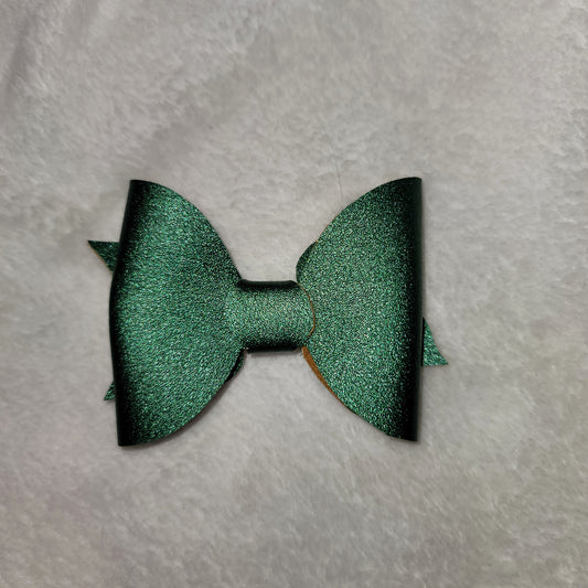 Dark Green Shiny Bow