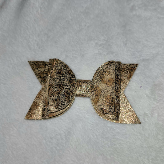 Tan & Bronze Cheetah Print Bow