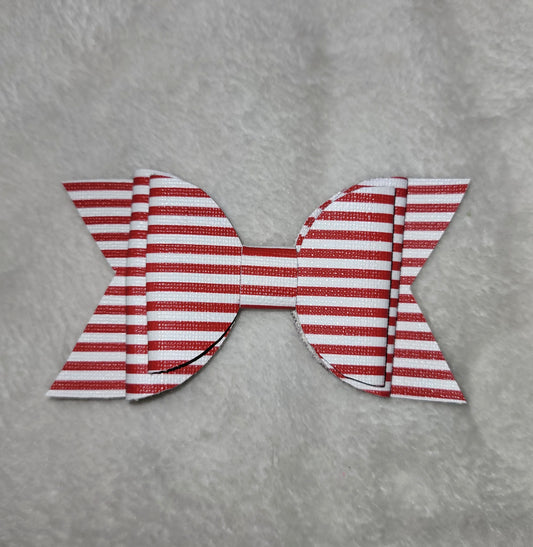 Red & White Stripe Bow