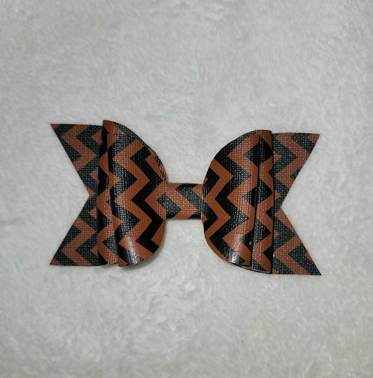 Black & Brown Chevron Bow