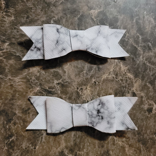 White Marble Bow Set