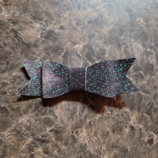 Black & Green Glitter Bow