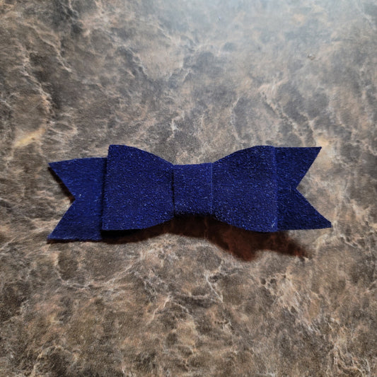 Blue Velour Bow
