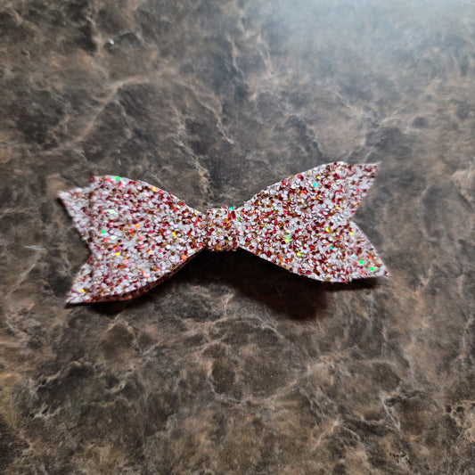 Red & Green Glitter Bow