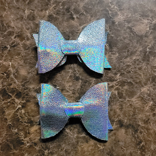 Light Blue Holographic Bow