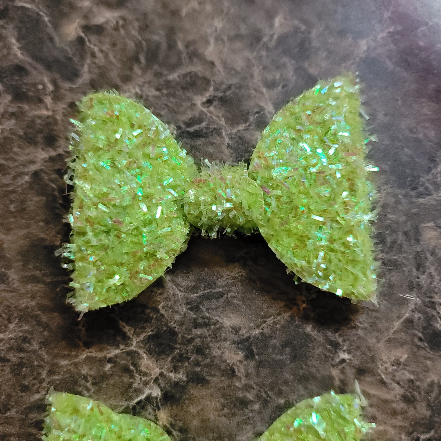 Light Green Tinsel Glitter Bow