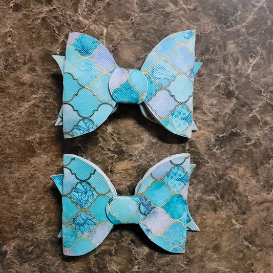 Blue Mermaid Scale Bow