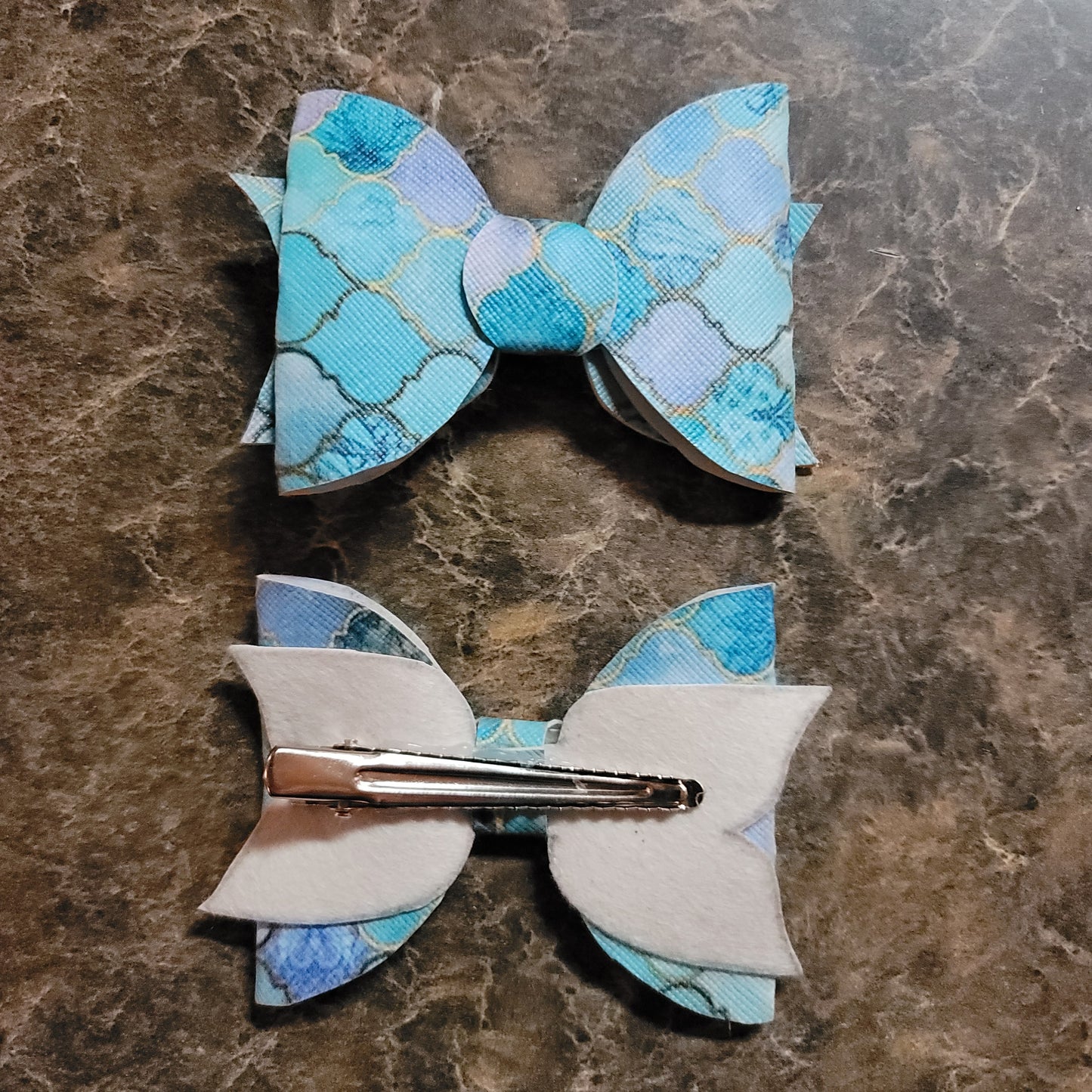 Blue Mermaid Scale Bow