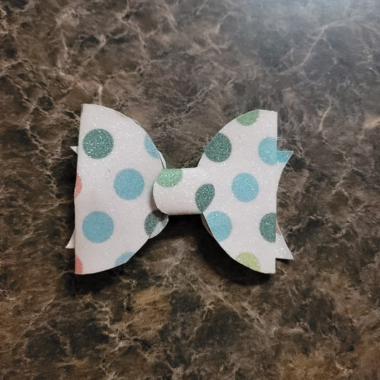 Multicolor Polka Dot Glitter Bow
