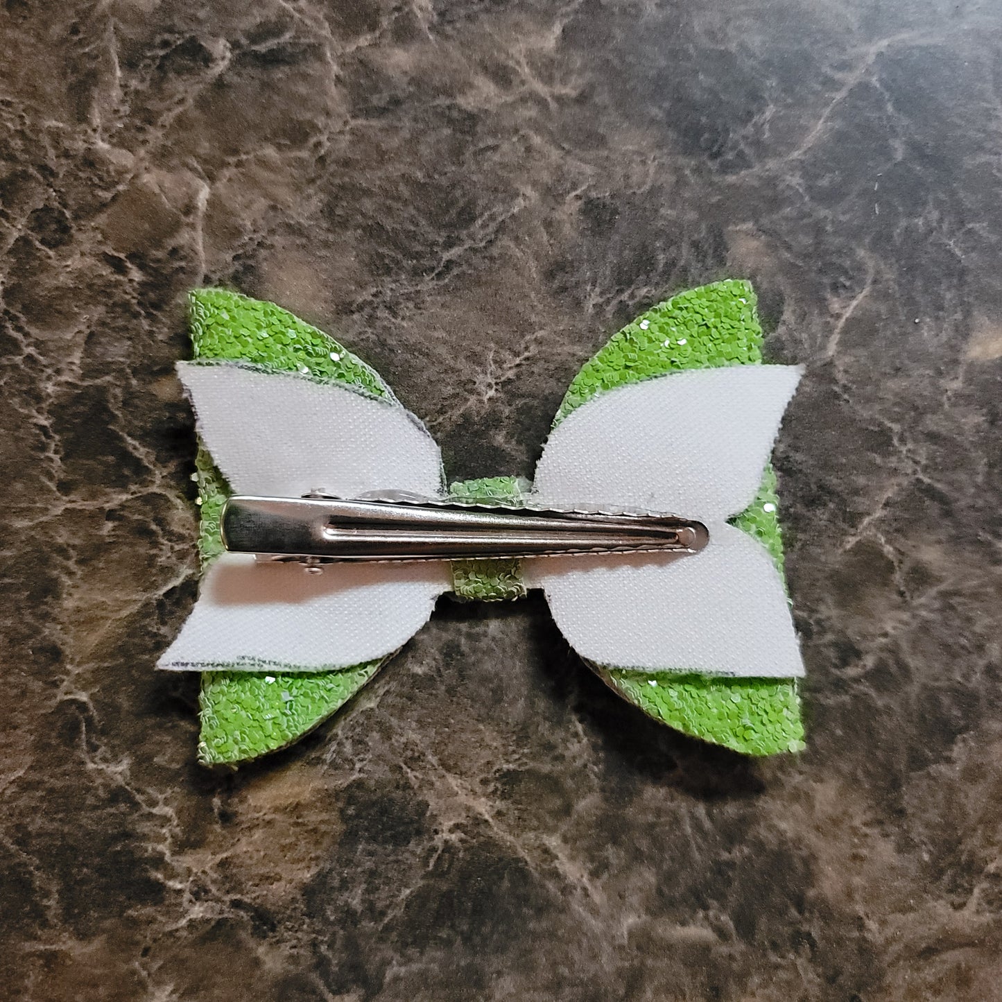 Bright Green Glitter Bow