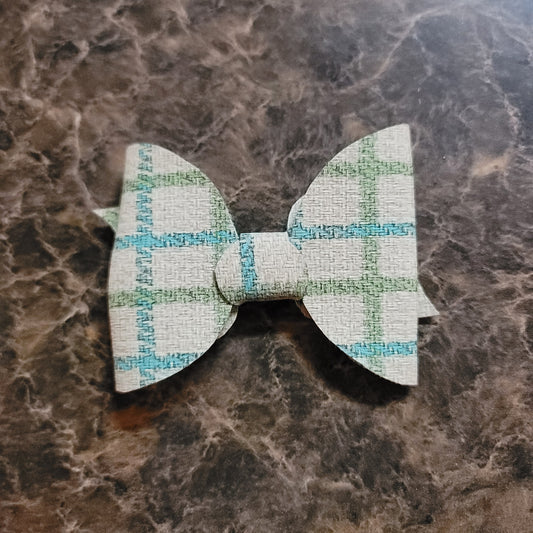 Light Green Plaid Bow