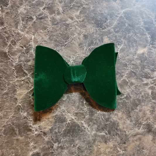 Green Velour Bow