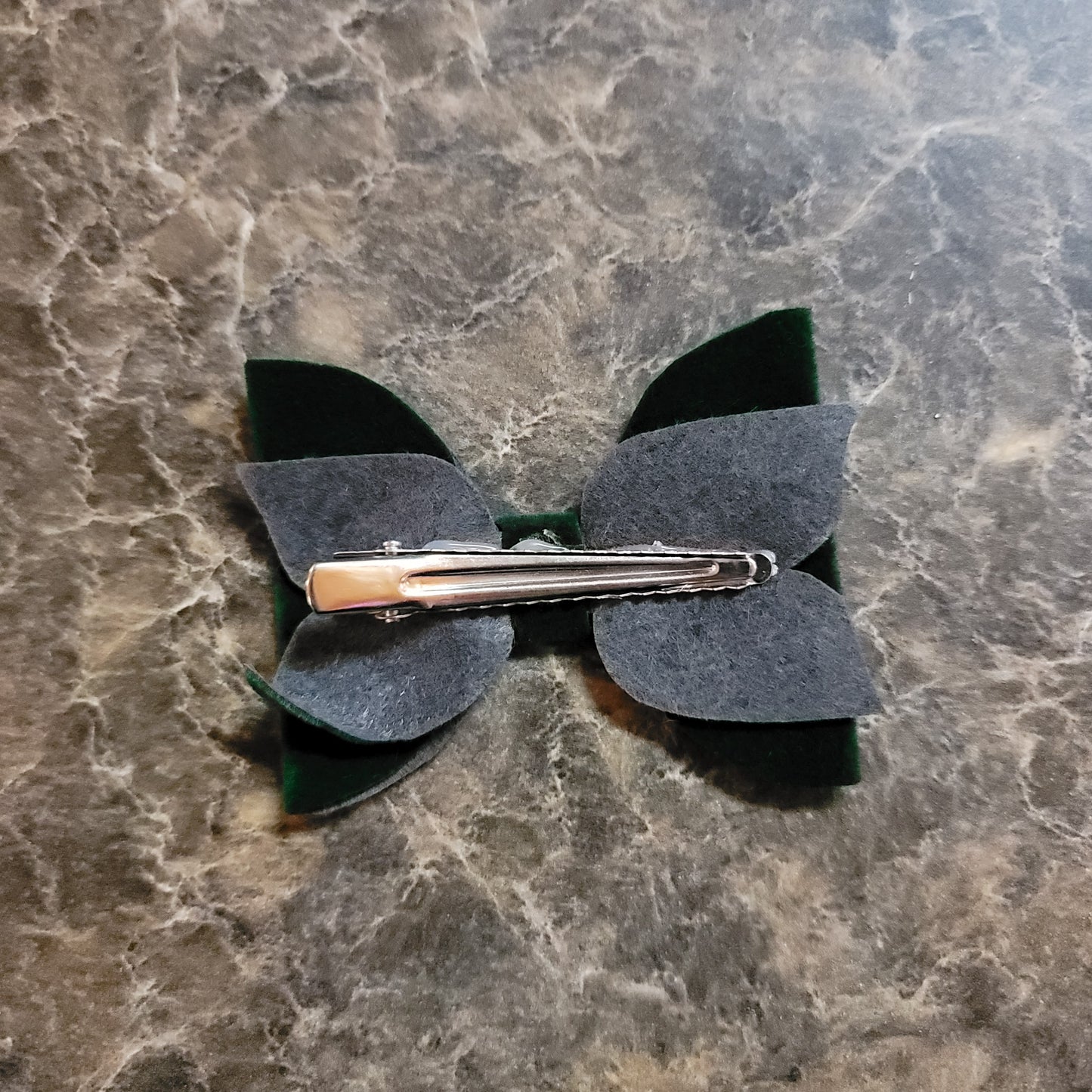 Green Velour Bow