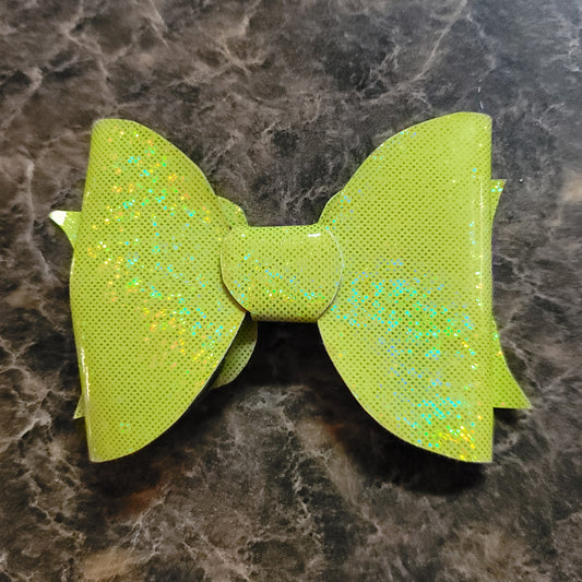 Neon Yellow Holographic Bow
