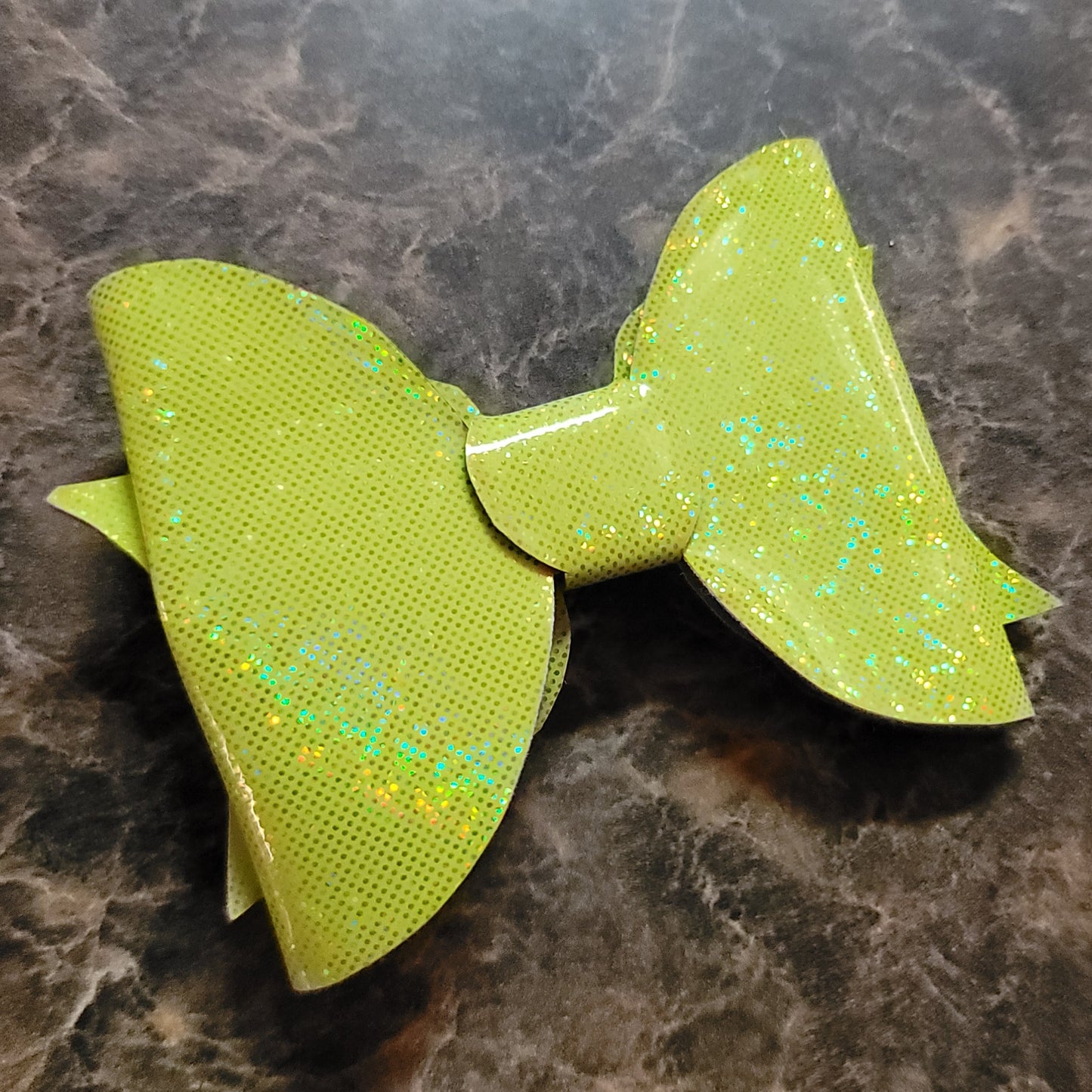 Neon Yellow Holographic Bow