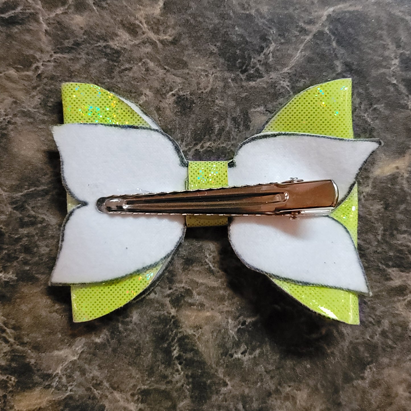 Neon Yellow Holographic Bow