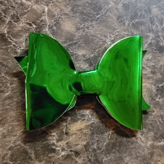 Green Shiny Vinyl Bow