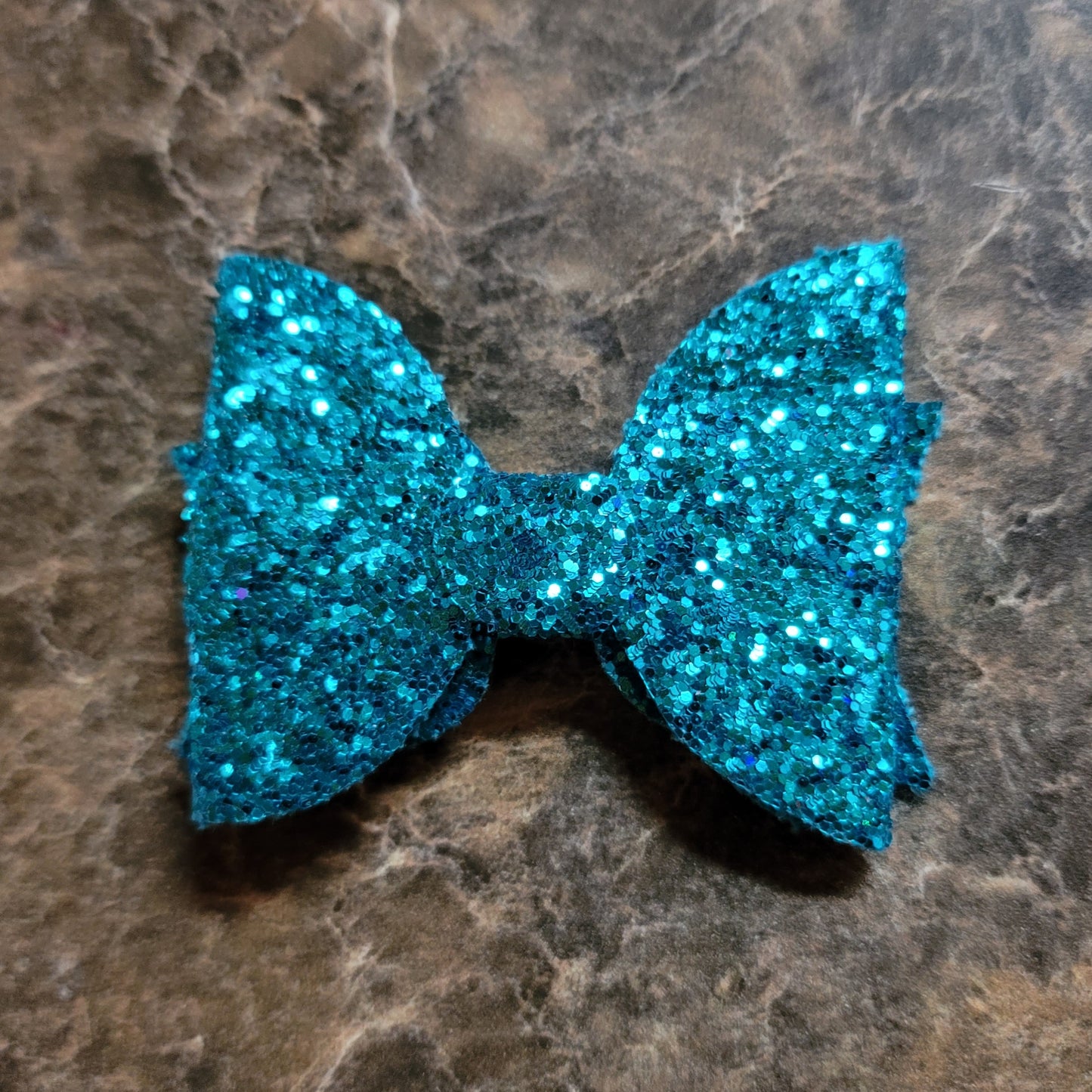 Medium Blue Glitter Bow