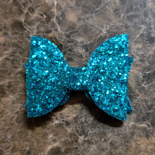 Medium Blue Glitter Bow