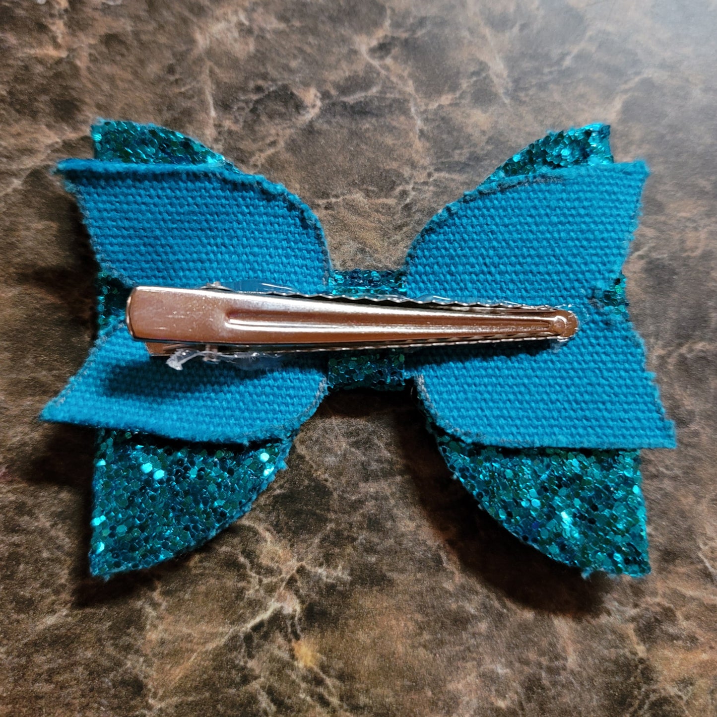 Medium Blue Glitter Bow
