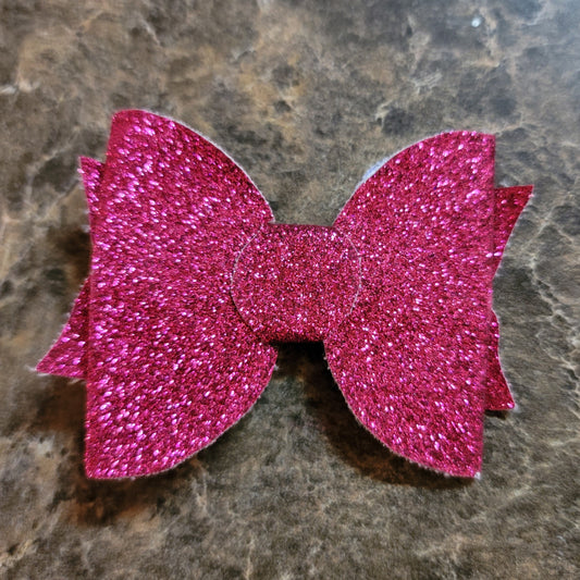 Dark Pink Glitter Bow