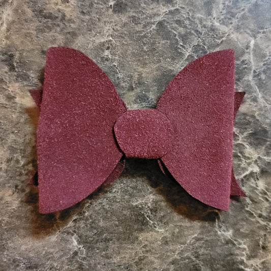 Burgundy Velour Bow