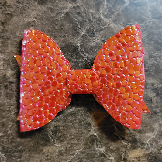 Orange & Pink Textured Bow