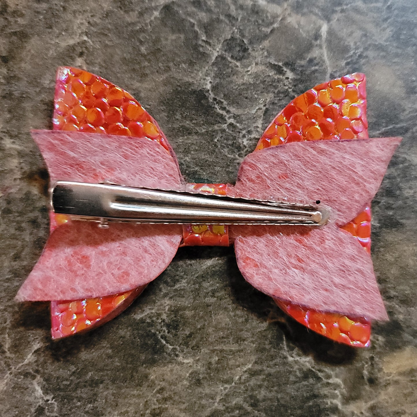 Orange & Pink Textured Bow