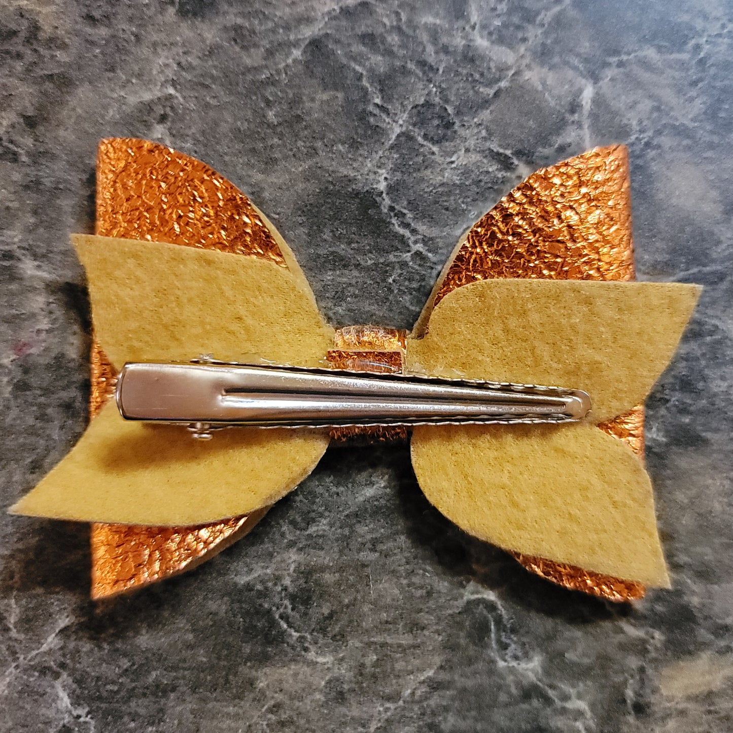 Dark Orange Metallic Bow