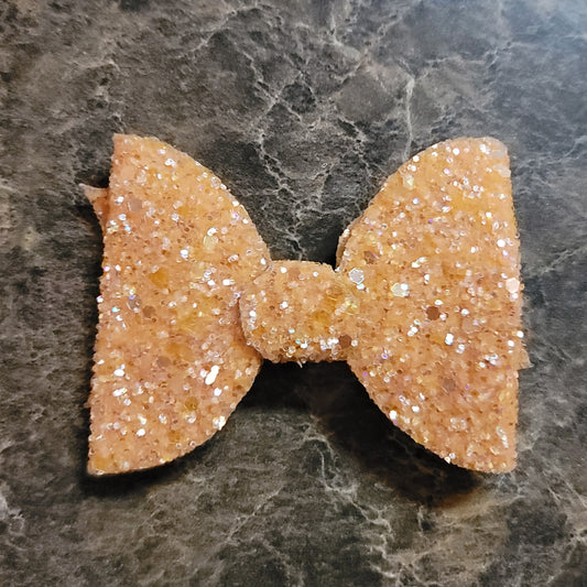 Light Orange Glitter Bow