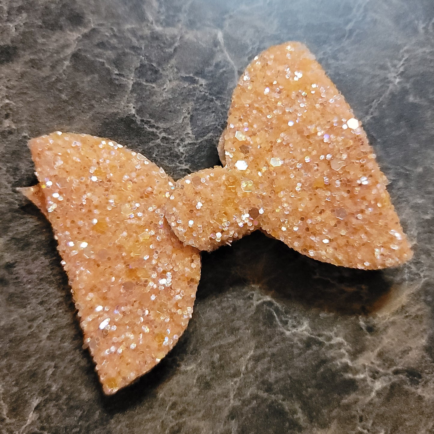 Light Orange Glitter Bow