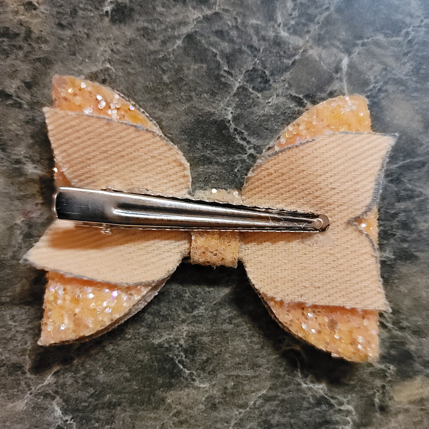 Light Orange Glitter Bow