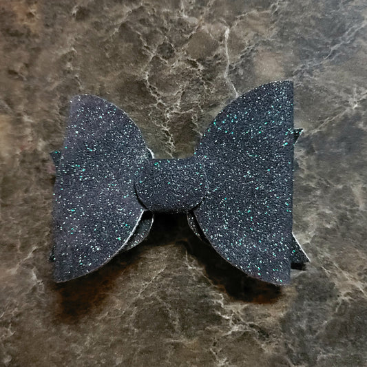 Black & Green Glitter Bow
