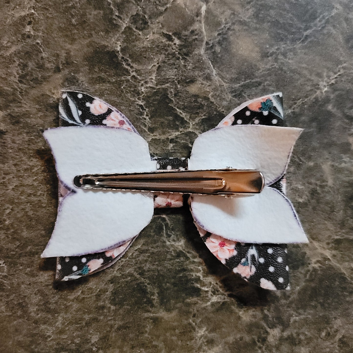 Polka Dot & Flowers Bow