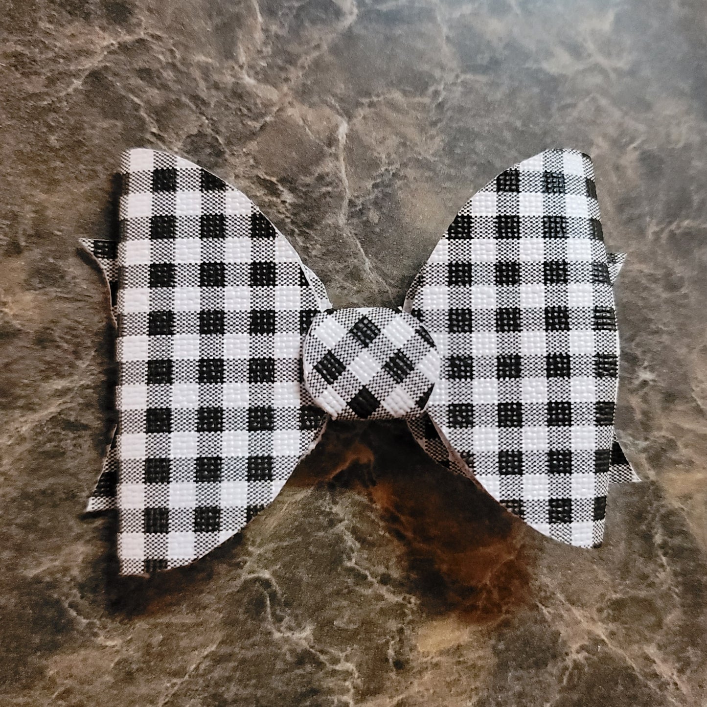 Black & White Check Bow