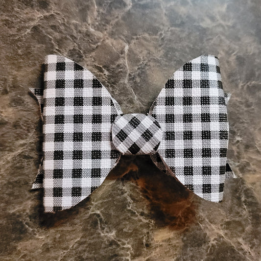Black & White Check Bow